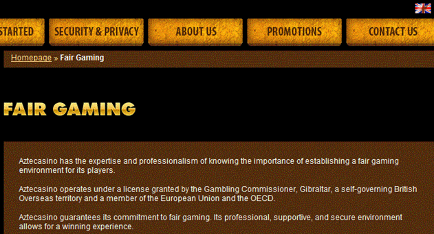 Aztecasino Screenshot